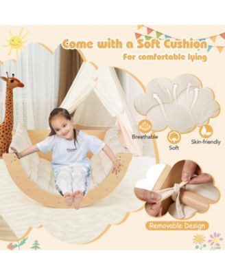 Kids Climbing Arch with Cushion Montessori Arch Climber/Rocker for Toddlers