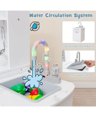 Kids Corner Pretend Kitchen Playset with Separated Washing Basin