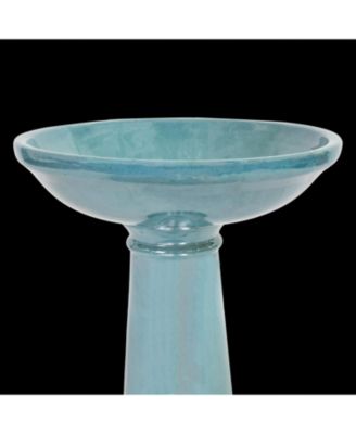 Calais Ceramic Bird Bath with Glazed Finish - Jade Green - 25" H