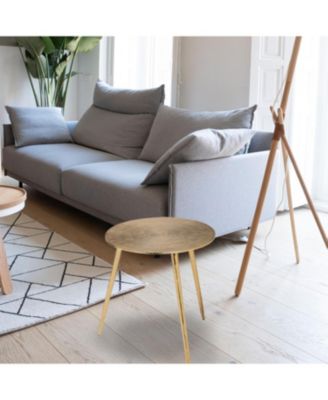 Minimalist Metal Round Accent Table – Stylish and Functional