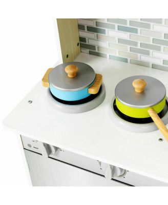 Kid's Wooden Pretend Cooking Play Kitchen Set