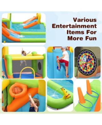 8-in-1 Inflatable Water Slide Bounce House with Splash Pool and 735W Blower