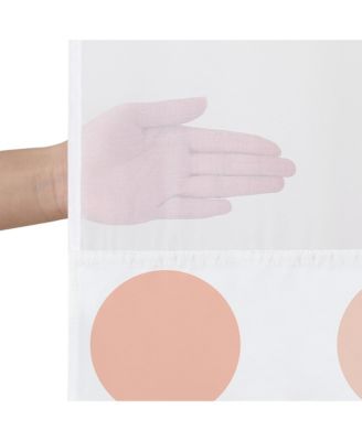 Hookless Polka Dot Shower Curtain with Sheer Panel, Snap-In Liner & Grommets, 72" x 75"