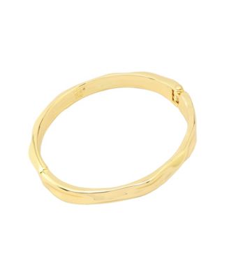 Gold and Silver Textured Bangle Bracelet