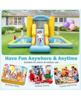 Inflatable Bounce House 7-in-1 Bouncy Castle with Slide and Tunnel with 480W Blower