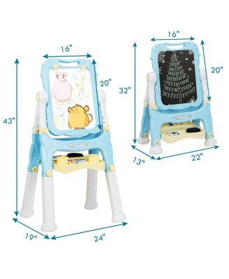 Kids Height Adjustable Double Side Magnetic Art Easel