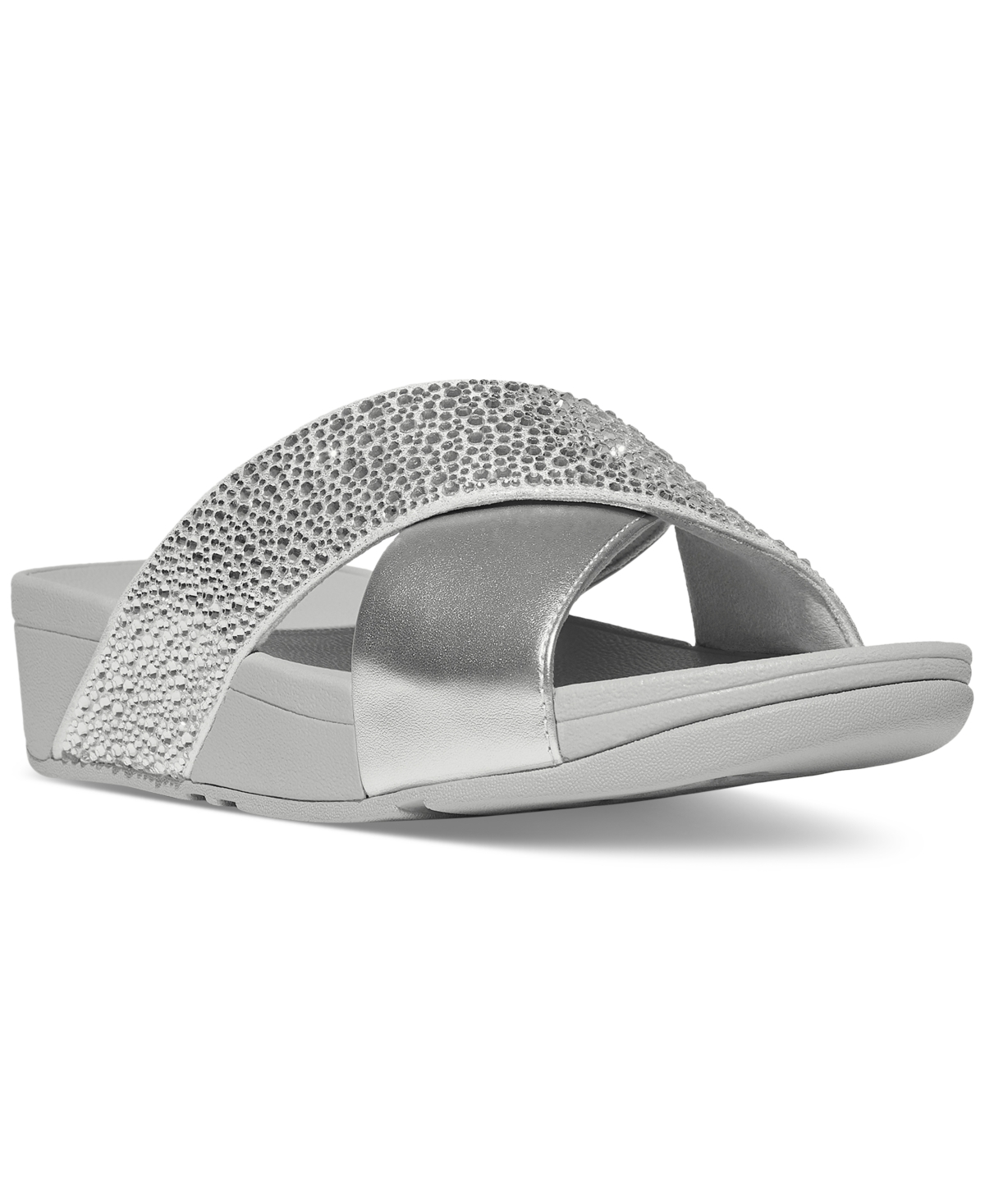 Women's Lulu Embellished Metallic Crisscross Slide Sandals - Luxe Plum
