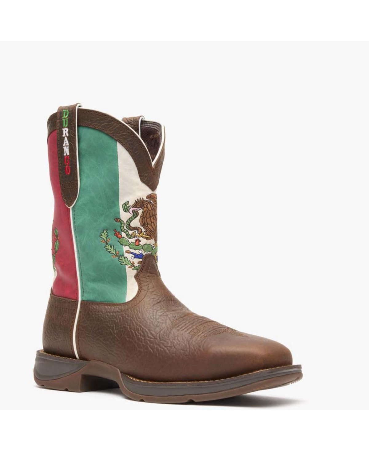 Men's Rebel by Steel Toe Mexico Flag Western Boot - Open Brown 241