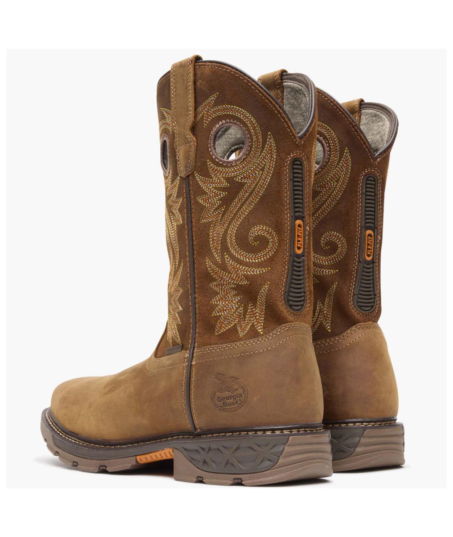 Мужские ботинки GEORGIA BOOT Carbo-Tec FLX Alloy Toe Waterproof Pull-on Work, цвет: Коричневый — фото 5