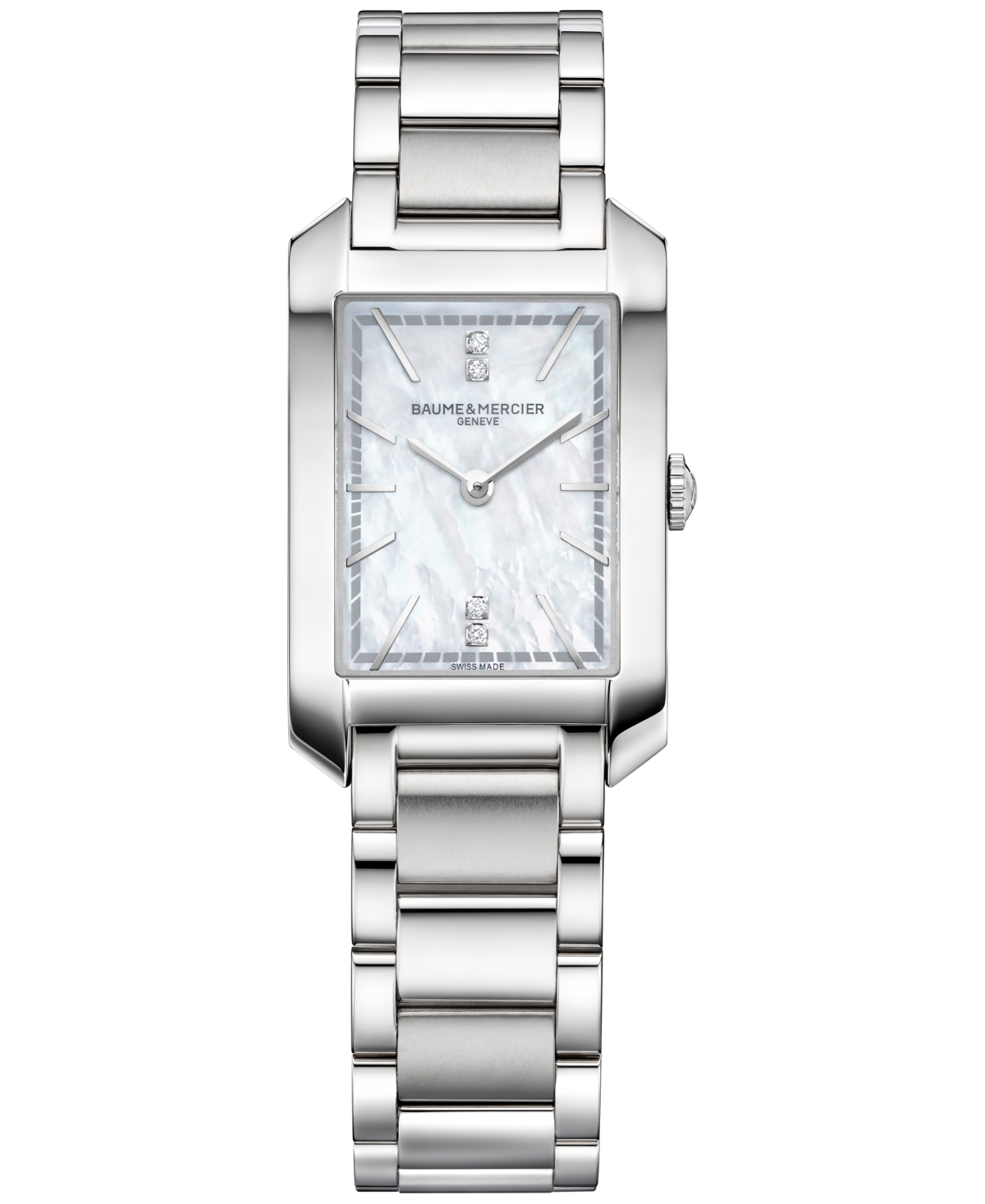 Women's Swiss Hampton Diamond Accent Stainless Steel Bracelet Watch 35x22mm - Mother-of-pearl