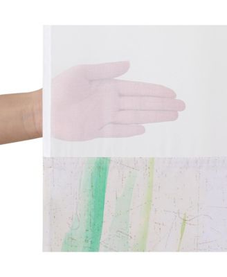 Hookless Coastal Shower Curtain with Sheer Panel, Snap-In Liner & Grommets, 72" x 75"