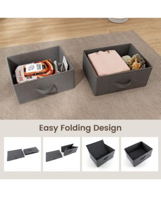 2PCS 2 Drawer Dresser Fabric Storage Organizer Nightstand Bedside Sofa Table