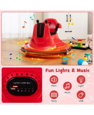 12V Kids Ride On Bumper Car with Remote Control Lights and Music