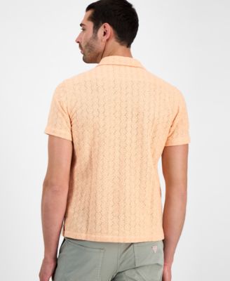 Men's Wesley Short Sleeve Crochet Camp Shirt