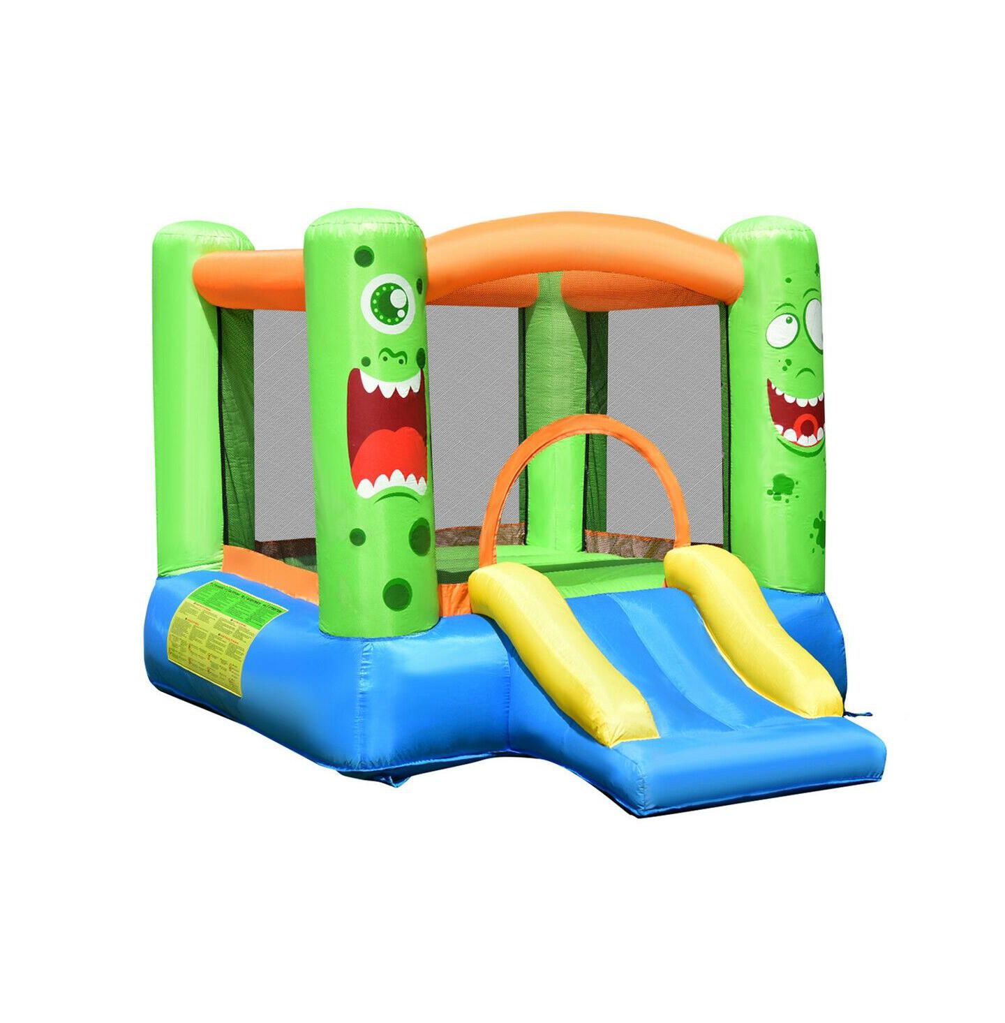 Детская игрушка Mecale Inflatable Bounce House with Slide, 110"L x 83"W x 67"H, Ages 3-10, цвет: Зелёный — фото 1