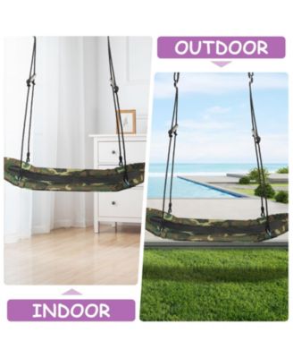 Saucer Tree Swing Surf Kids Outdoor Adjustable Oval Platform Set with Handle