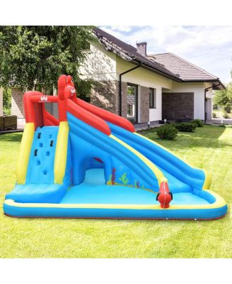 Inflatable Water Slide Bounce House with Water Cannon and Air Blower
