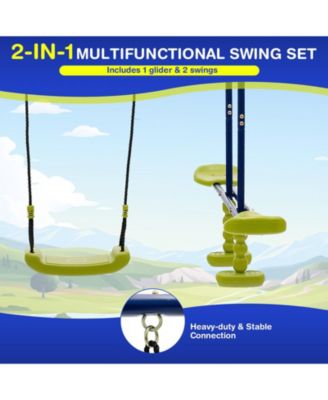 440 Pounds Kids Swing Set with Two Swings and One Glider