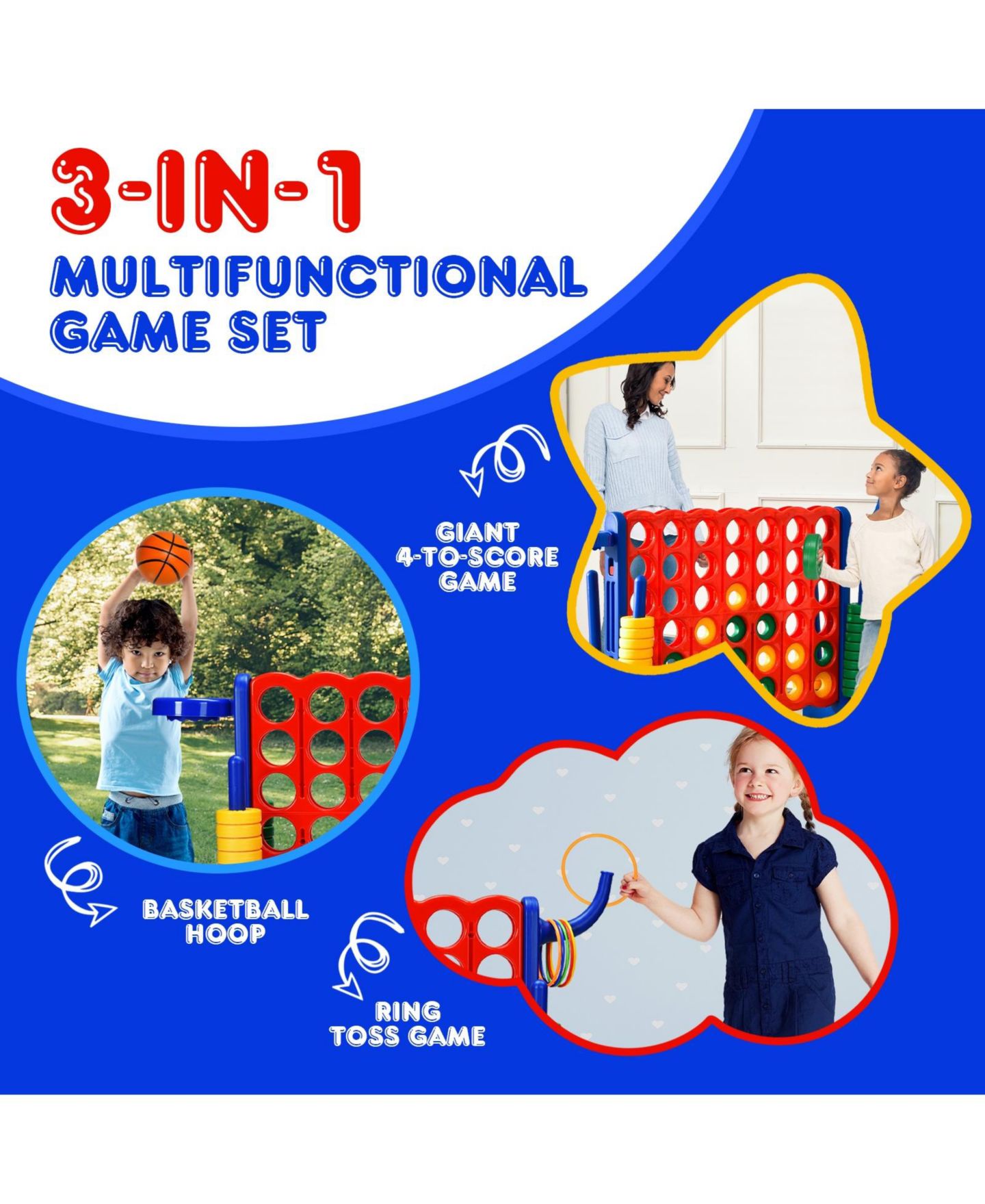 Детские игрушки Mecale 2.5ft 4-to-Score Game Set, цвет: Синий — фото 5