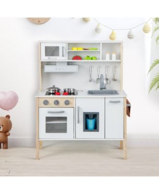 Wooden Pretend Play Kitchen Set for Toddlers