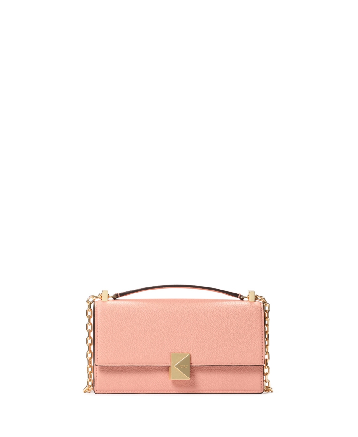 Women's Deco Pebbled Mini Flap Chain Crossbody Bag - Apricot Cream