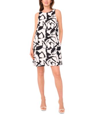 MSK - Women's Printed Boat-Neck Shift Dress