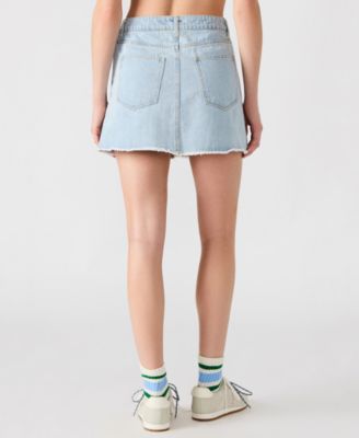 Women's Cheri Frayed-Edge Denim Skirt