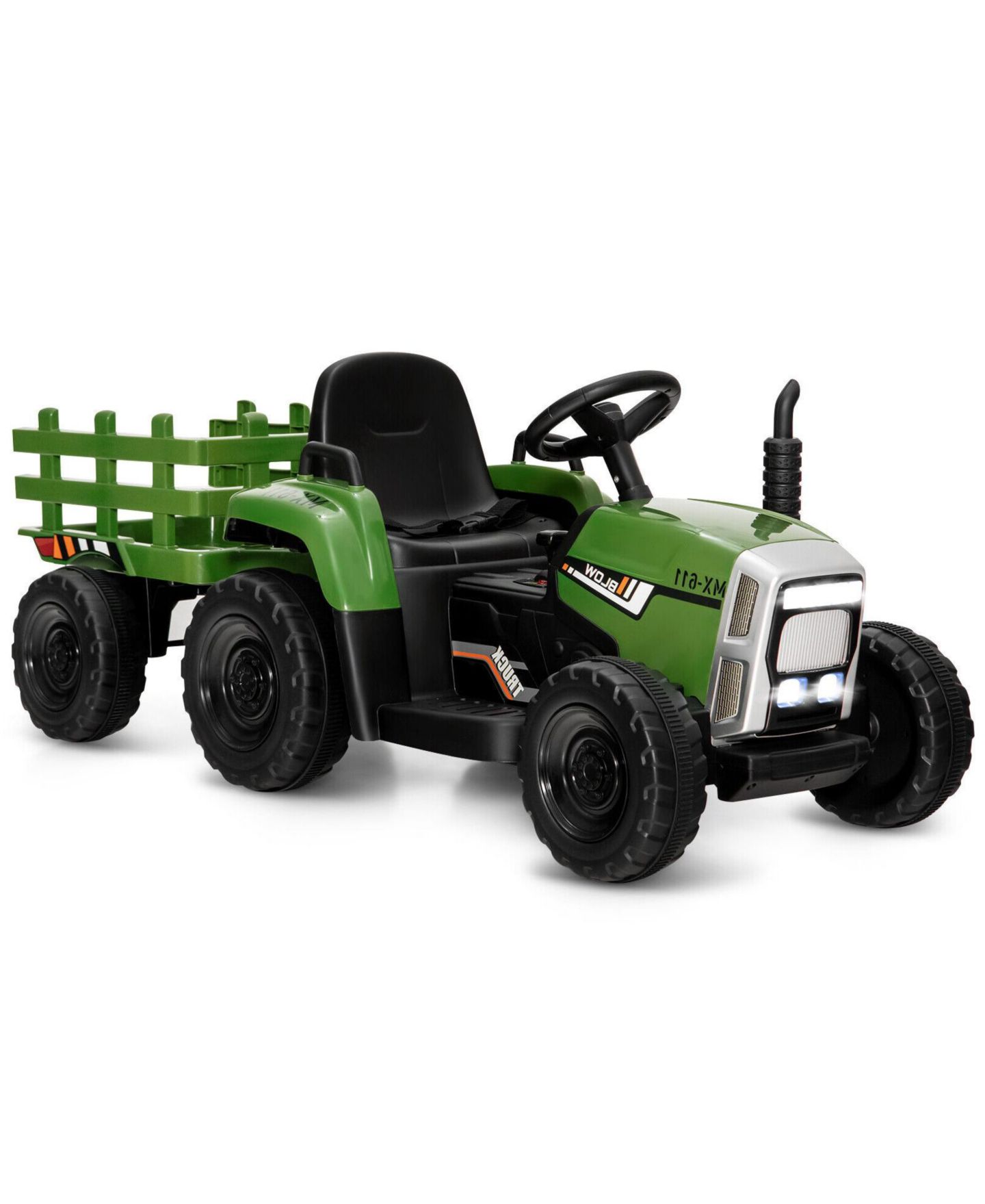 Детская игрушка Mecale 12V Ride on Tractor with 3-Gear-Shift Ground Loader for Kids 3+ Years Old, цвет: Зелёный — фото 1