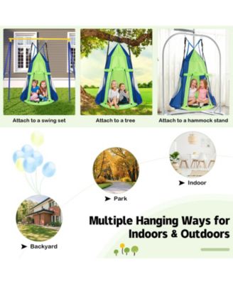 2-in-1 40 Inch Kids Hanging Chair Detachable Swing Tent