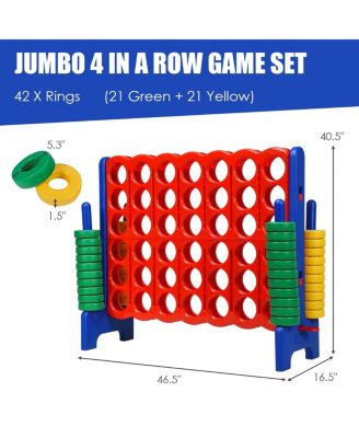 4-to-Score Giant Game Set with 42 Jumbo Rings and Quick-Release Slider