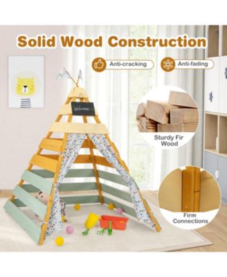 Triangle Hideaway Playhouse with Removable Chalkboard for Indoor and Outdoor