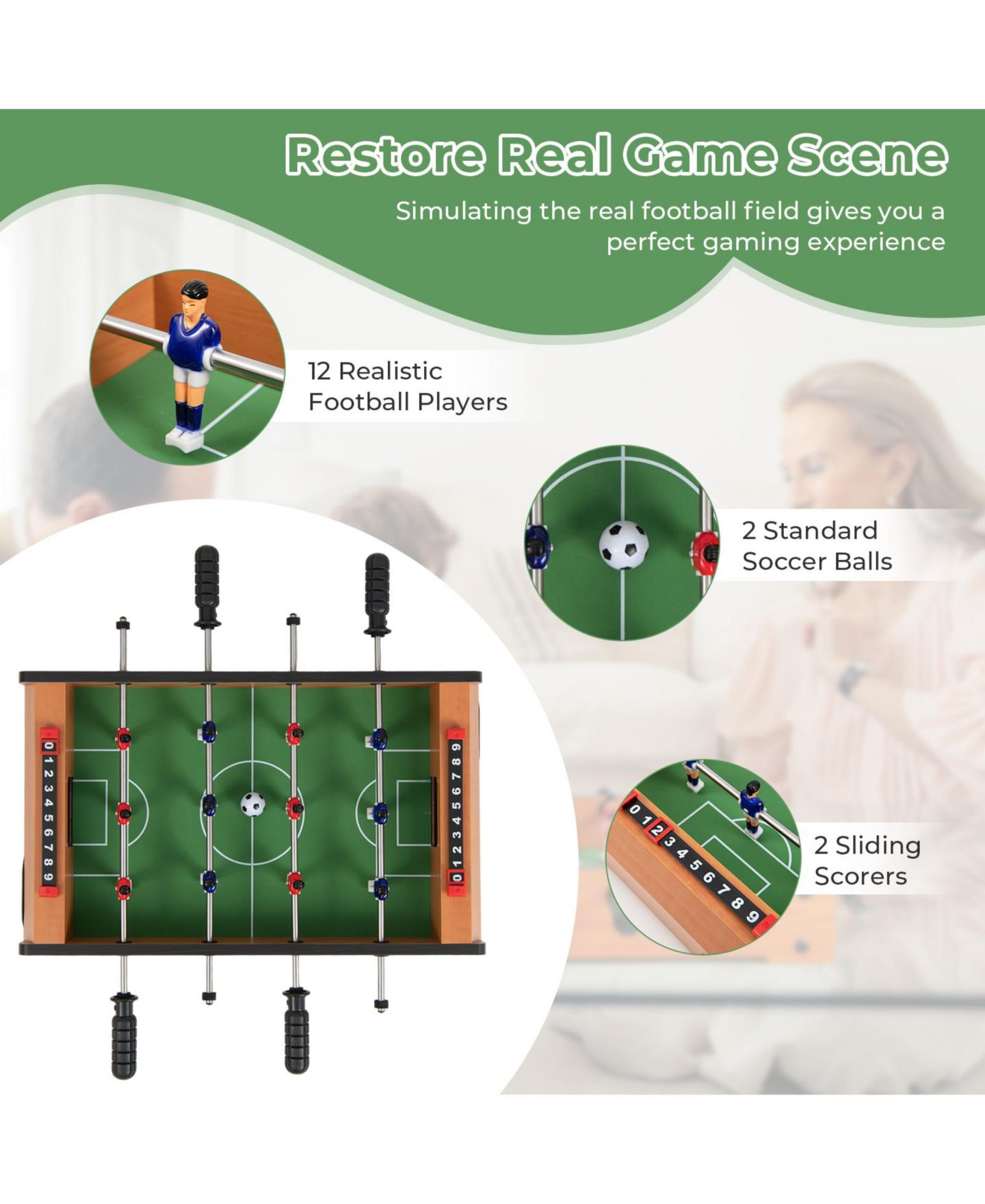 Детская игрушка Mecale Tabletop Soccer Game, Ages 5+, цвет: Коричневый — фото 6