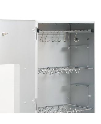 BBQ Oven Smoker with Wood Chips 17.5"x11.4"x43.3" Galvanized Steel