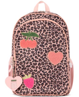 Big Girls Cheetah and Patch Backpack, Keychain & Lunch Bag Set