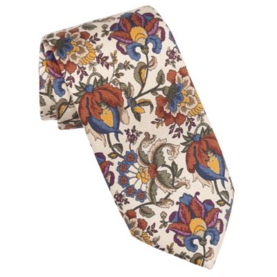 Big & Tall Bardini - Printed Madder Silk Tie for Men