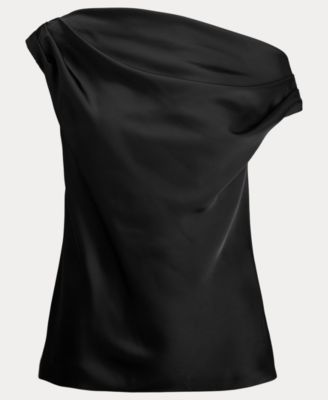 Women's Satin Charmeuse Off-the-Shoulder Blouse
