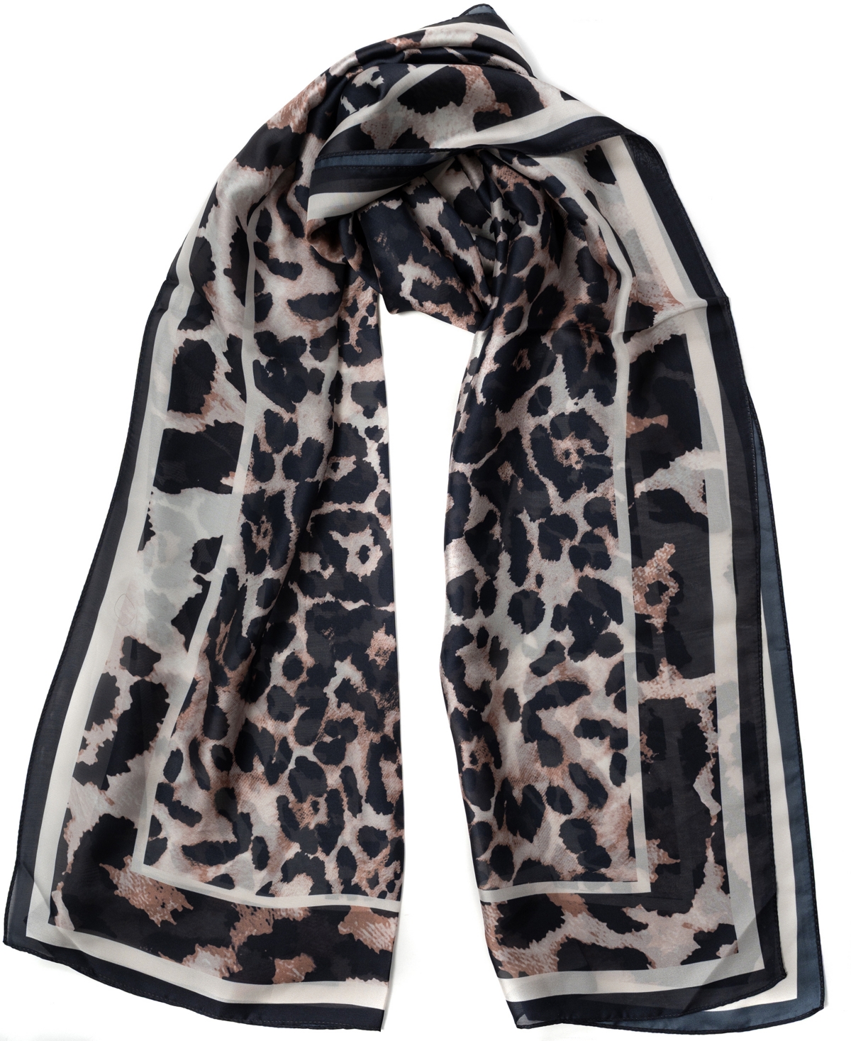Mixed Animal Oblong Scarf - Brown