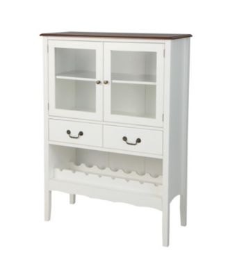 2-Door Liquor Coffee Bar Cabinet Freestanding Buffet Sideboard Wine Rack Drawers