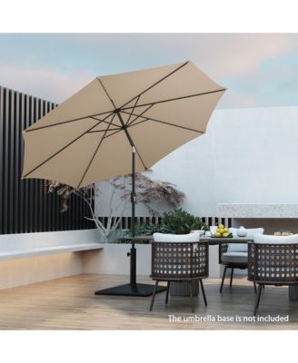 10FT Solar Patio Umbrella 112 LED Lighted Umbrella Outdoor Table Market Umbrella