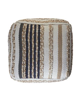 18" Tan Jute Ottoman