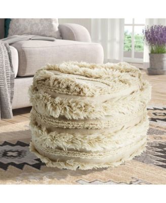 Round Ottoman for Living Room Footrest and Extra Seating