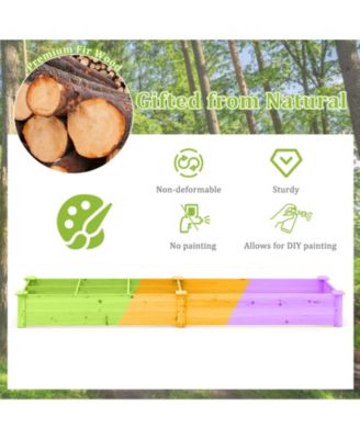 Raised Garden Bed with Legs and Drainage Holes for Backyard-Brown