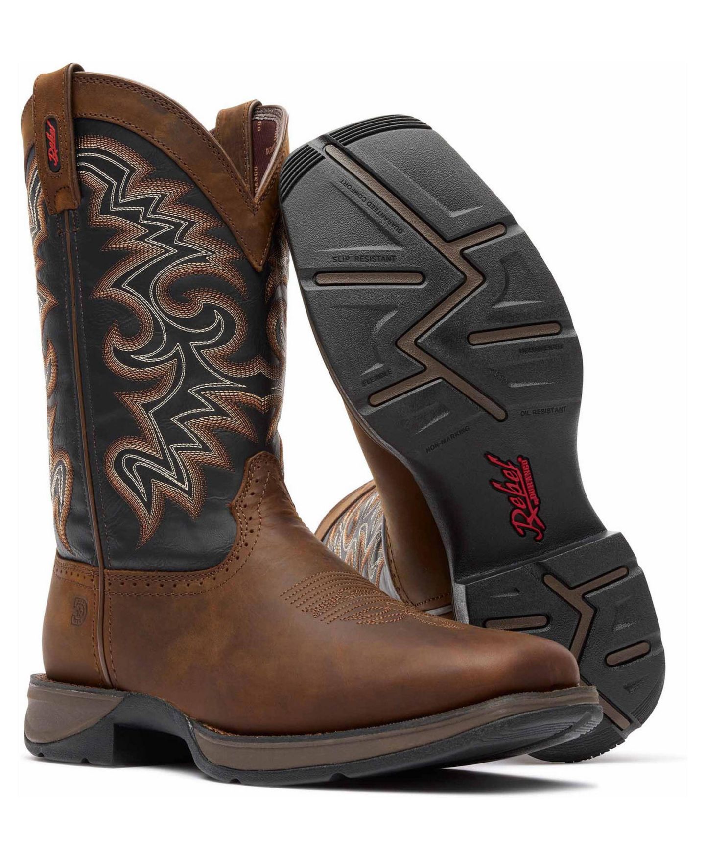 Мужские ботинки Rebel by Durango Pull-on Western Boot, цвет: Шоколадный / Тёмно-синий — фото 3