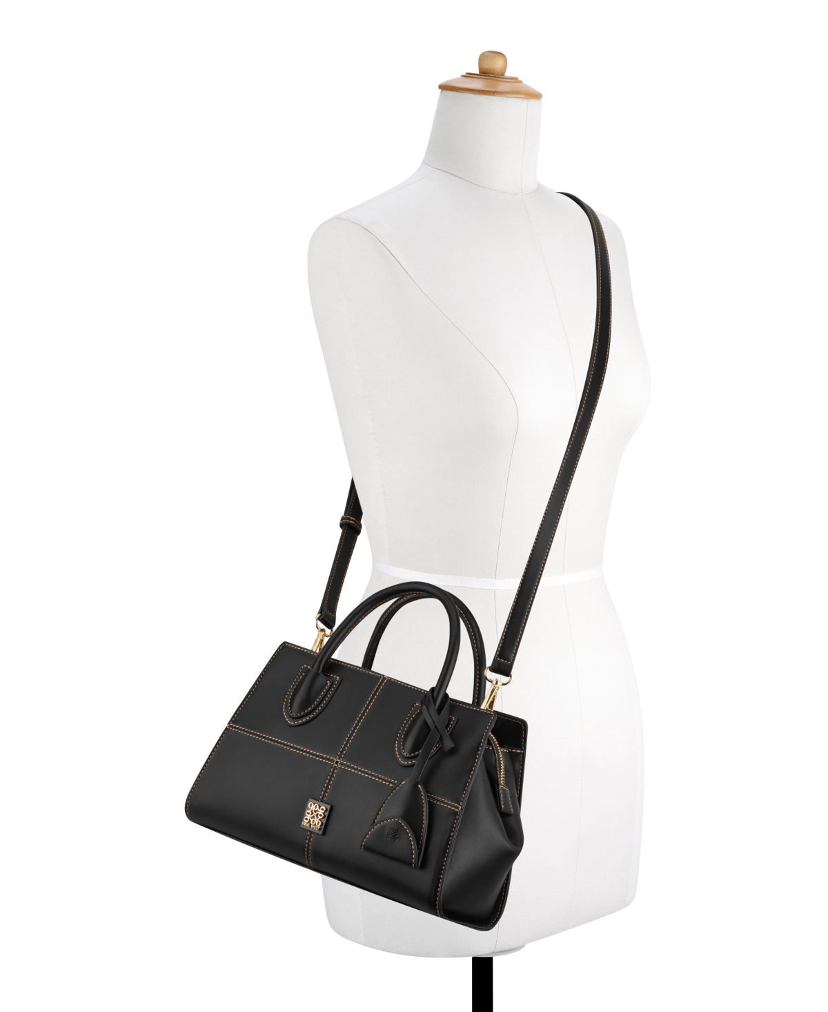 Nine West Paxtin Medium Satchel Bag In Black
