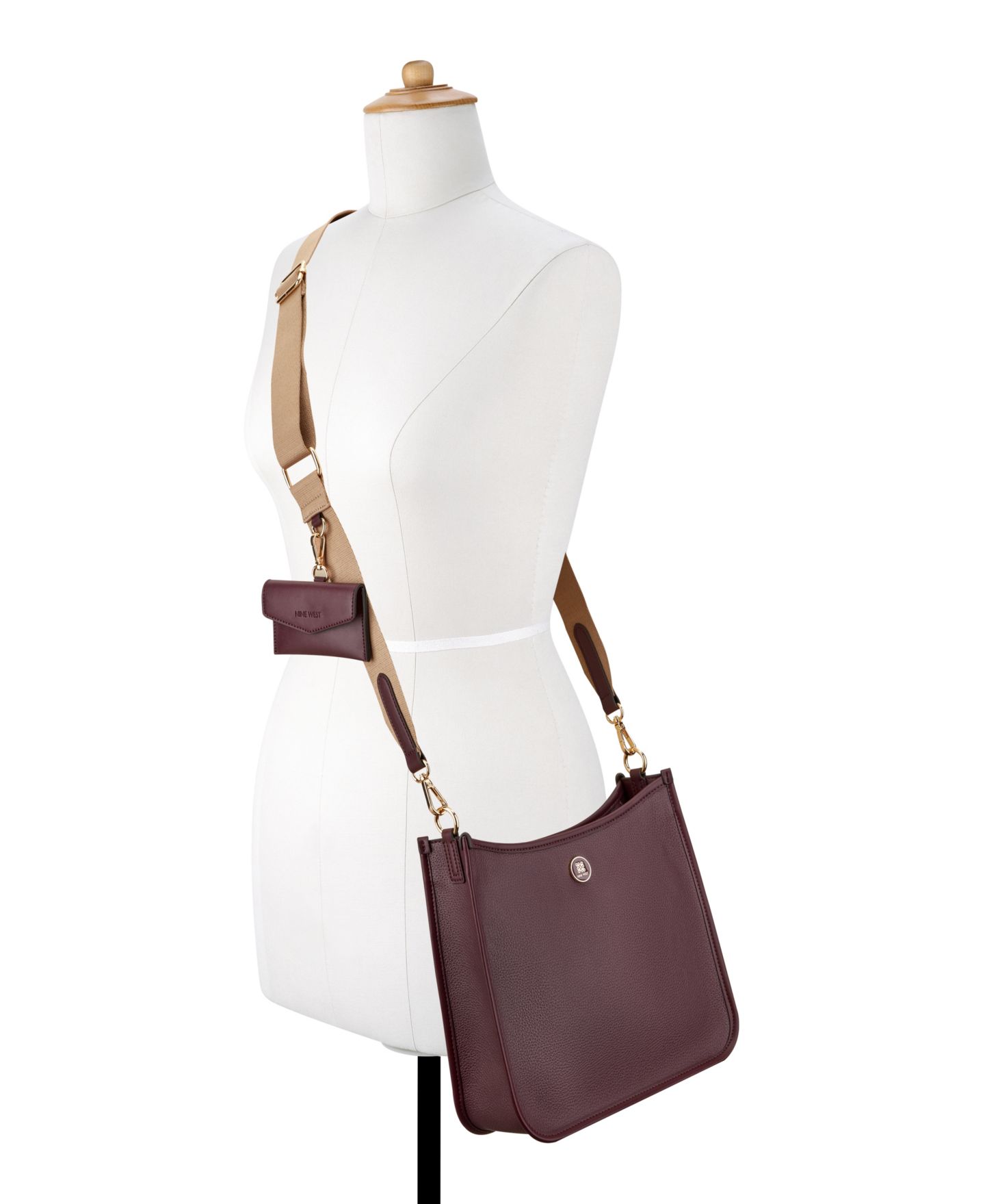 Женский кошелёк Nine West Nalini Medium Card Case Crossbody Bag, цвет: Boysenberry — фото 8