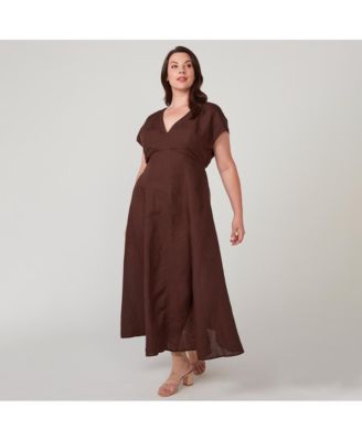 Plus Size Aubrey V-Neck Midi Dress