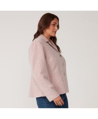 Plus Size Cropped Floater Pink Jacket