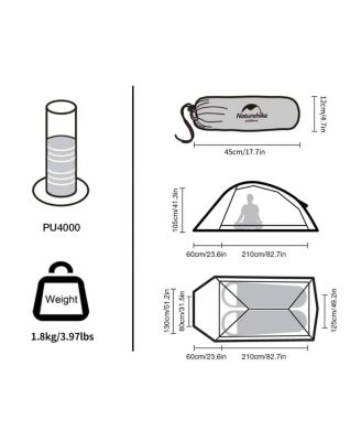 Cloud Up Free Standing 2 Person Backpacking Tent Ultralight Nylon Double Layer Camping Tents for Two Person