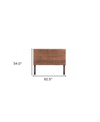 Woven Banana Leaf Headboard Straight Design for Modern Bedroom