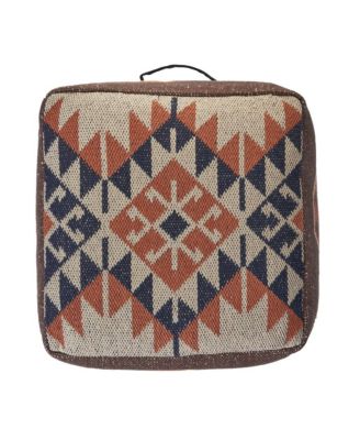 Cotton Pouf Ottoman for Living Room Footrest and Decorative Accent